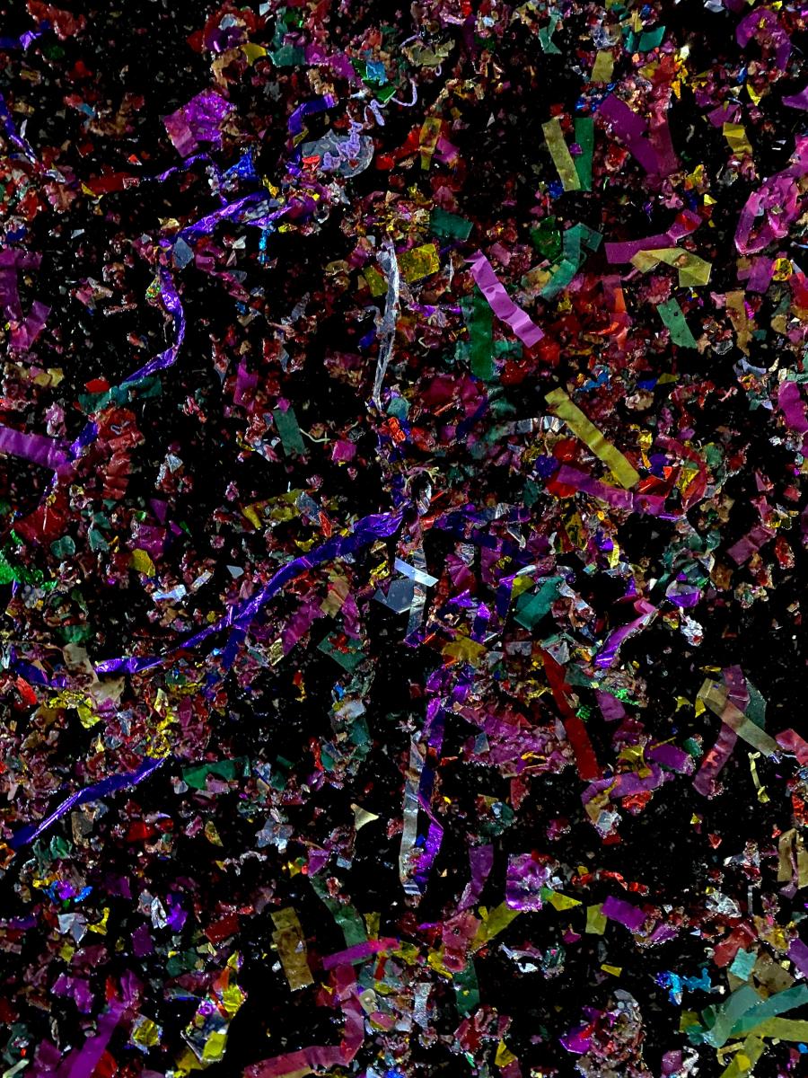 "Year of the Water Snake" | From the series, CONSTELLATIONS | 2020 | Lunar New Year confetti on pavement photographed to digital C-print | Limited edition of 5 | 36" X 48 or 43.5" X 58"