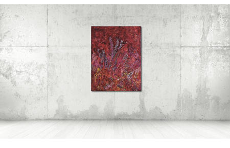 "Crimson Alert" | Approximate unframed scale view.