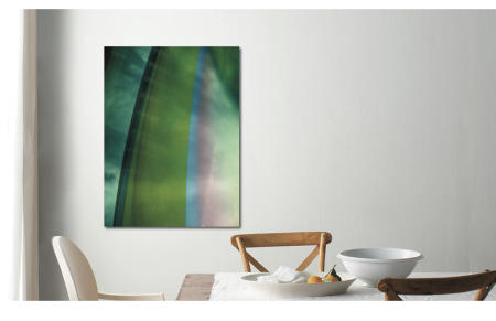 Bows | "Green Arching Up 2" | Approximate unframed scale view