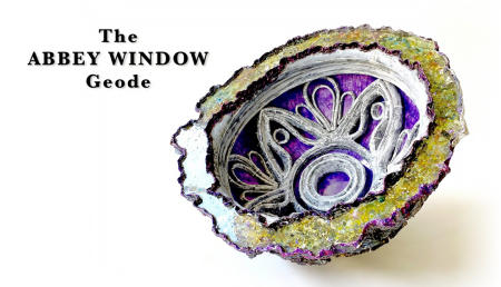 The Abbey Window Geode | Multimedia construction for floor or pedestal | 20" X 41" 