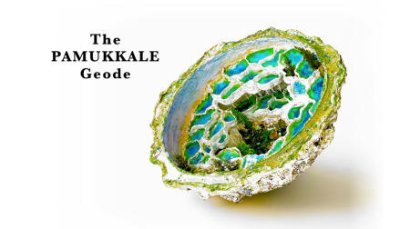 The Pamukkale Geode | Multimedia construction for floor or pedestal | 15" X 29" 