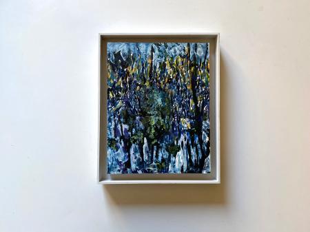 "Larch and Blue Spruce" | Scale view with artist's frame