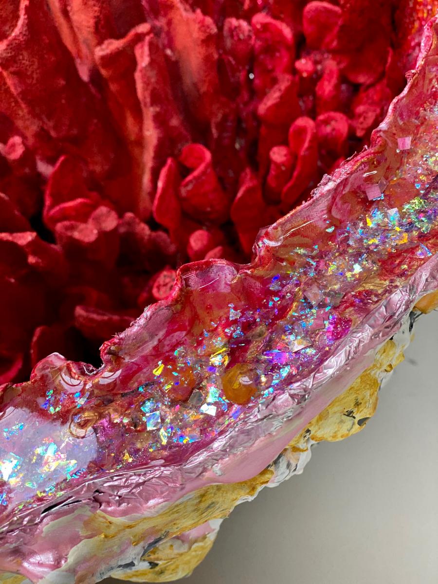 The Red Coral Geode | Rim view
