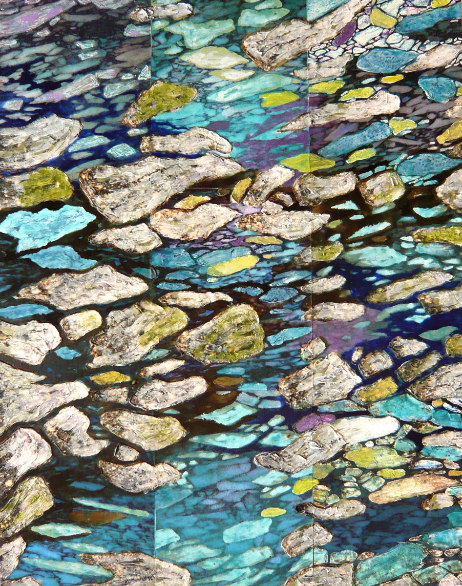 Ice | "9 Moments #2" | Oils, acrylics, ceramic fixative, marble, photography & ink-jet printing on masonite panels | 42" X 33" | 2009 