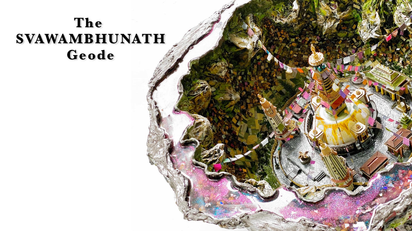 The Svayambhunath Geode | 2018 | Multimedia construction for floor or pedestal | 15" X 30"  
