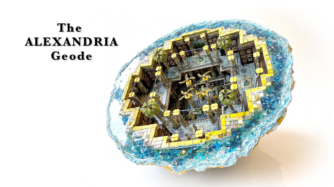 The Alexandria Geode | 2018 | Multimedia construction for floor or pedestal | 17" X 30" 