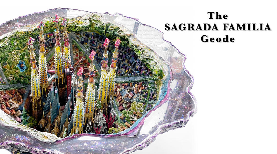 The Sagrada Familia Geode | 2018 | Multimedia construction for floor or pedestal | 24" X 32" 