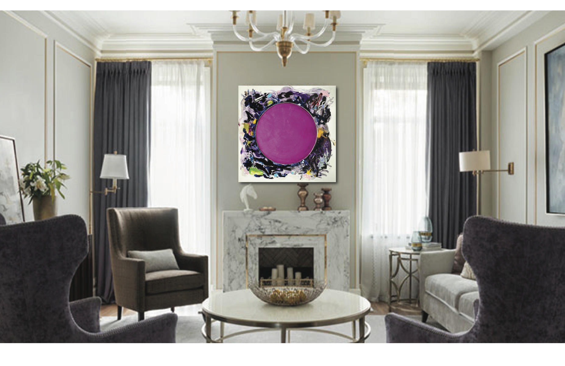 "Violet Host" | Approximate unframed scale view.