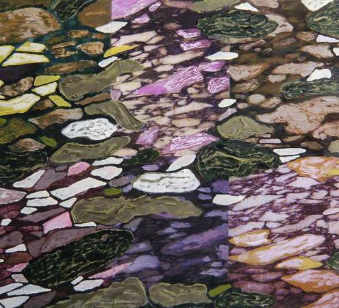 Ice | "6 Moments #2" | Oils, acrylics, ceramic fixative, marble, photography & ink-jet printing on masonite panels | 38" X 34" | 2009 