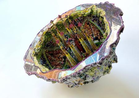 The Sagrada Familia Geode | Multimedia construction for floor or pedestal | 24" X 32" 