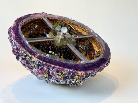 The Quarry Geode | Multimedia construction for floor or pedestal | 19" X 29" 