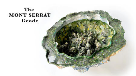 The Montserrat Geode | Multimedia construction for floor or pedestal | 12" X 23" 