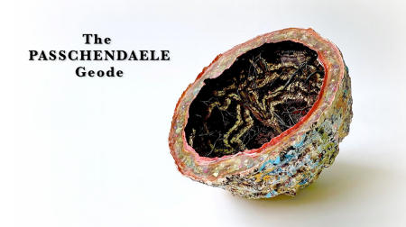 The Passchendaele Geode |  Multimedia construction for floor or pedestal | 15" X 29" 