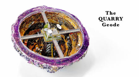 The Quarry Geode | Multimedia construction for floor or pedestal | 19" X 29" 