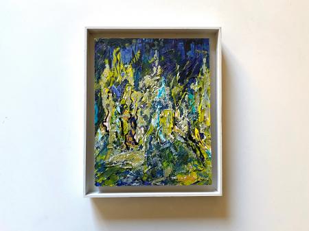 "Cathedral Pines" | Scale view with artist's frame