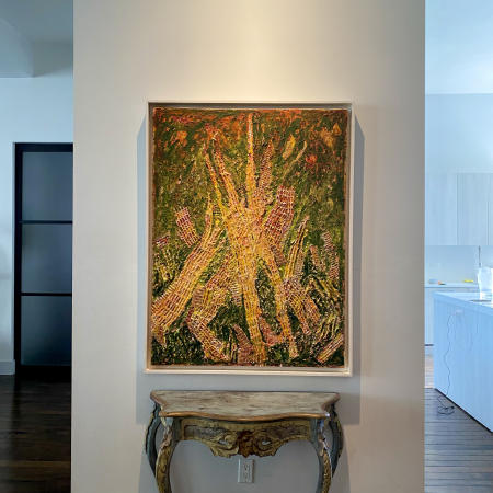  "Moss Green Alert" | Studio view in artist's frame.