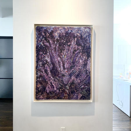  "Violet Alert" | Studio view with artist's frame.
