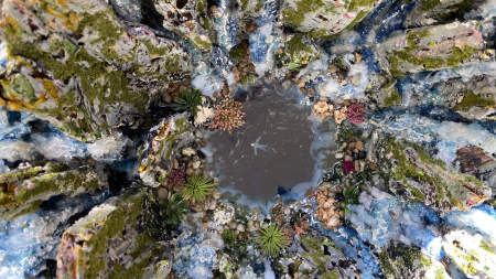 The Angel Falls Geode | Interior view | Multimedia construction for floor or pedestal | 23" X 19" 