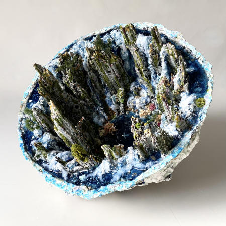 The Angel Falls Geode | Multimedia construction for floor or pedestal | 23" X 19" 