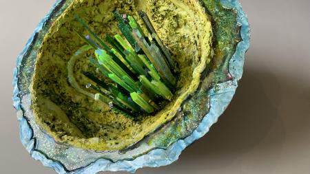 The Emerald City Geode | Multimedia construction for floor, tabletop or pedestal | 16"W X 13"H