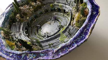 "The Colosseum Geode" | Multimedia construction for floor or pedestal | 28" X 21"