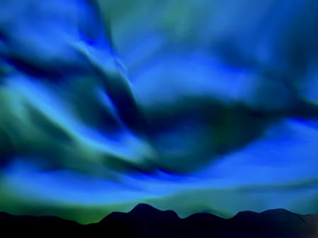 "Blue Phenomena #5 Above An Undisclosed Location" | Multimedia Painting and Photography combined on silver metal.