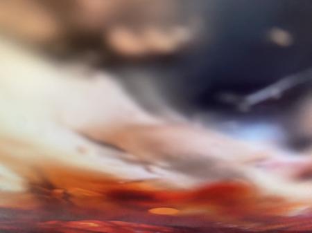 "3:51PM Over Lahaina" | From the series, SKIES | Multimedia painting and photography combined on silver metal.