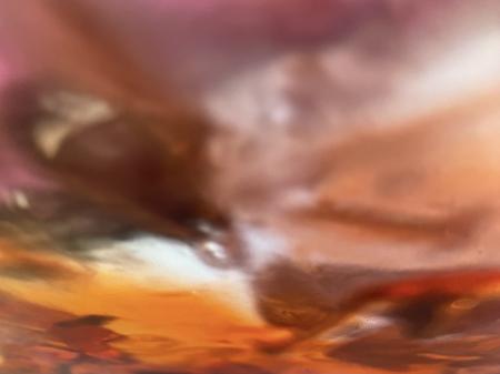 "4:12PM Over Lahaina" | From the series, SKIES | Multimedia painting and photography combined on silver metal.