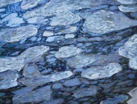Ice | "Single Moment #1" | Oils, acrylics, ceramic fixative, marble, photography & ink-jet printing on masonite panels | 42" X 33" | 2009 